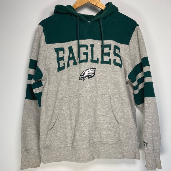 STARTER Other - Philadelphia Eagles Kelly Green Grey Hoodie STARTER NFL Vintage Style Football